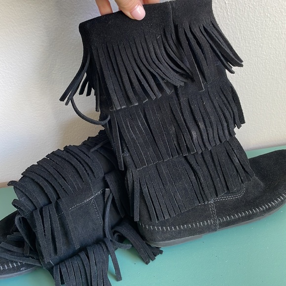 Minnetonka boots fringe suede leather - Picture 3 of 5
